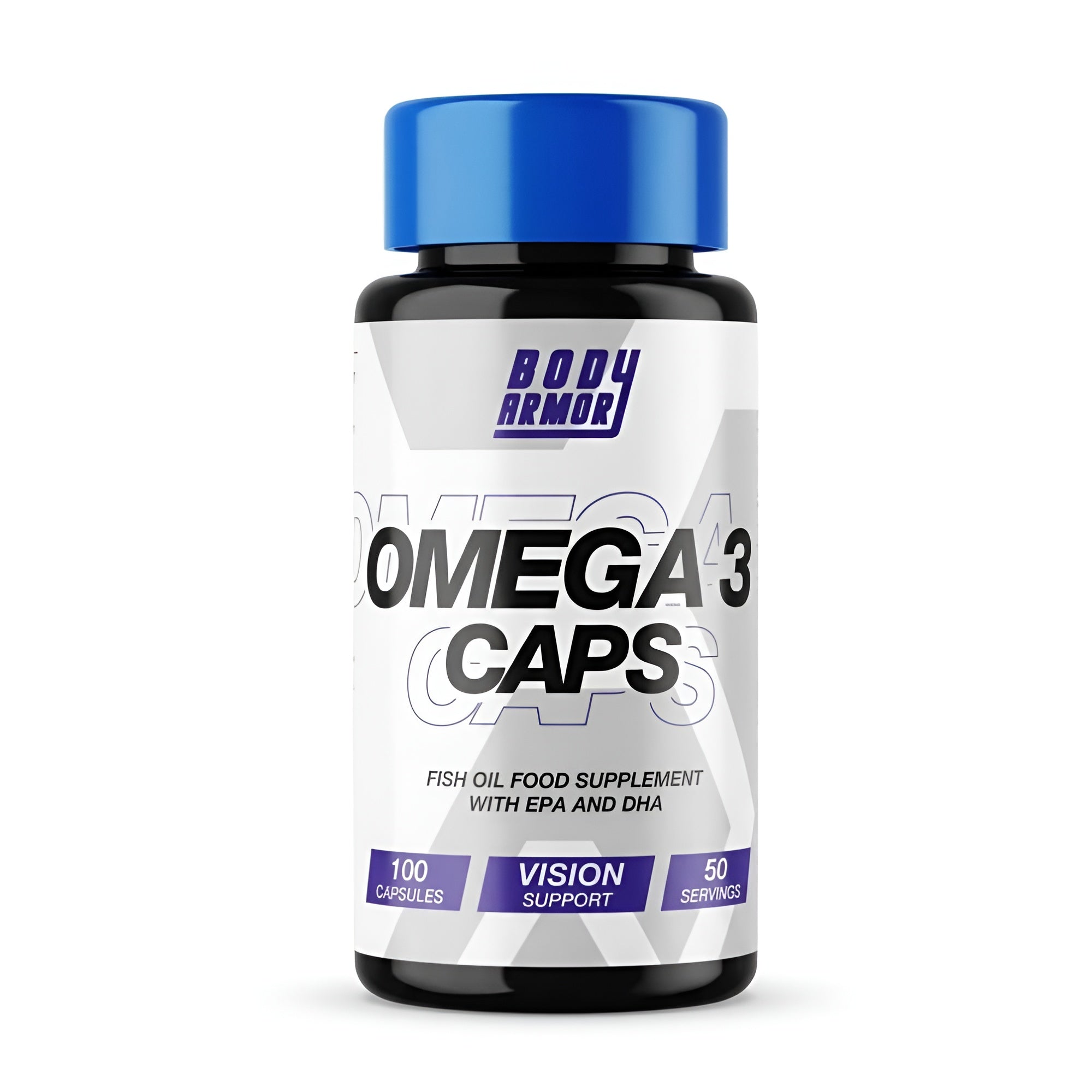 Body Armor Omega 3 Capsules – 100 Capsules (50 Servings) | Fish Oil Supplement | With DL Alpha Tocopherol Antioxidant | Easy-to-Swallow Softgels
