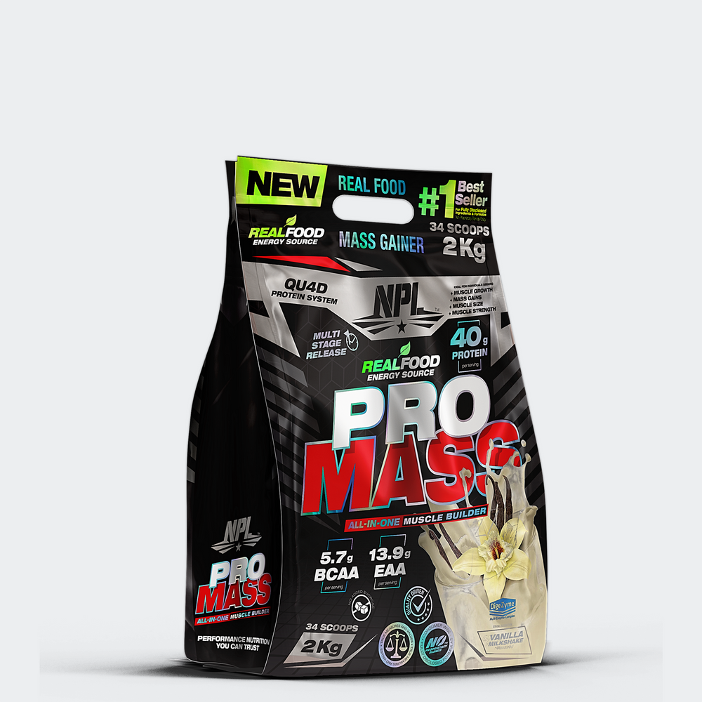 NPL Nutrition Pro Mass – High Carbohydrate Mass Gainer | Multi-Stage Carb Release | Digestive Enzymes | Supports Strength & Size | Ideal for Hard Gainers