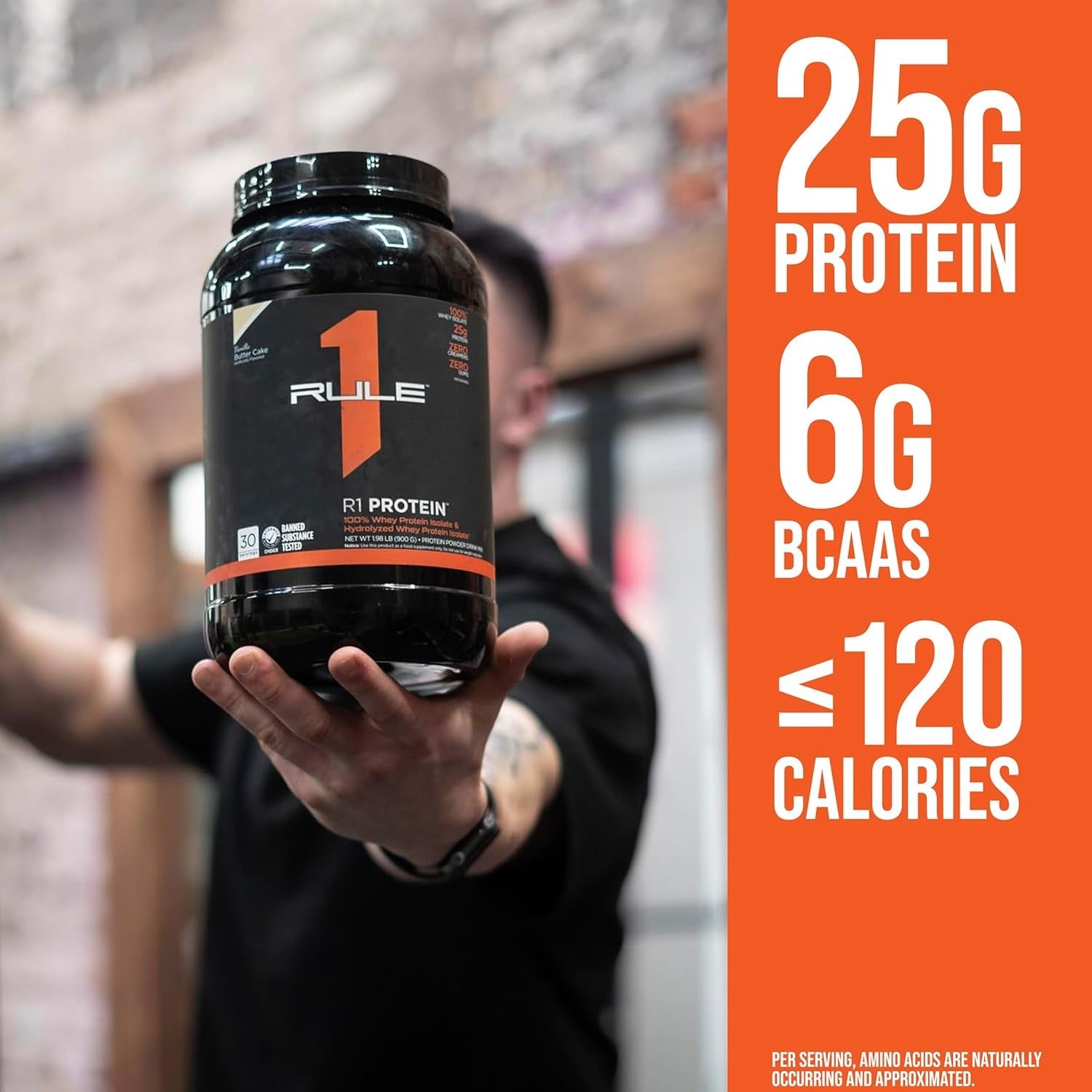 Rule 1 Whey Protein Powder Chocolate Fudge, 25g Protein 72 Servings 5Lbs (2.27 kg)