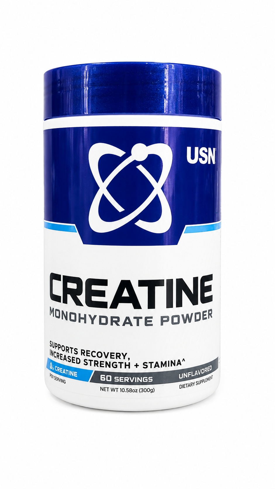 USN Creatine Monohydrate Powder 300g – Unflavored | 60 Servings | Muscle Strength & Recovery Support