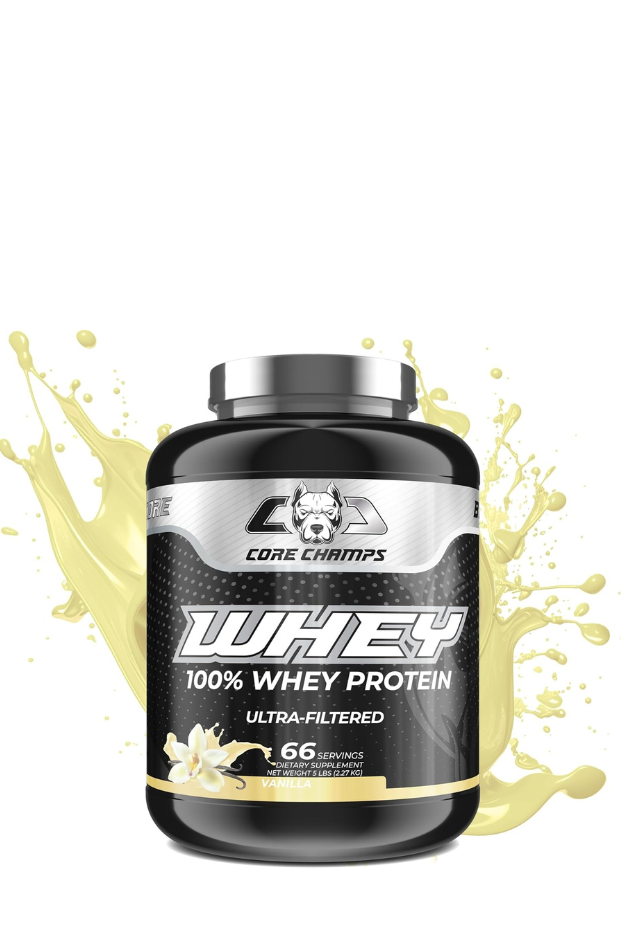 مسحوق بروتين مصل اللبن المعزول 100% من كور تشامبس | 67 حصة، 2 كجم | 25 جم بروتين | 6 جم أحماض أمينية متفرعة السلسلة | 0 جم دهون | دعم العضلات وتعافيها | بناء العضلات للرجال والنساء | تغذية رياضية | نكهة فانيليا ناعمة