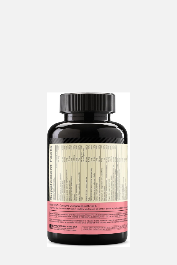 أوبتيموم نيوتريشن (ON) أوبتي-وومن، فيتامين سي، زنك، ودي لدعم المناعة، مكمل غذائي يومي متعدد الفيتامينات للنساء - 120 كبسولة 