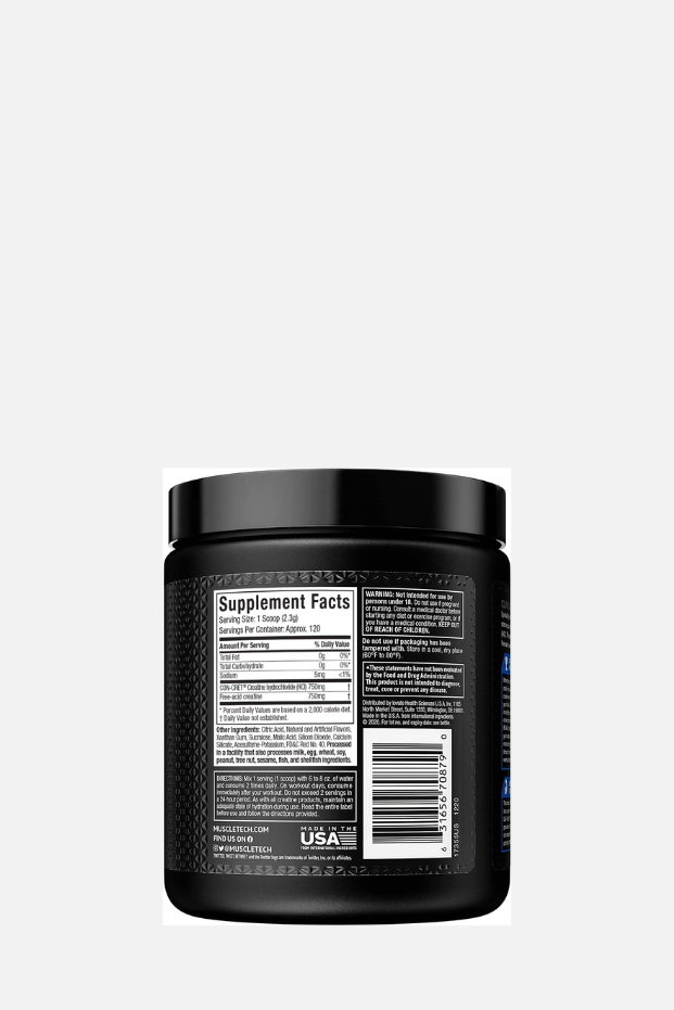 مكمل غذائي MuscleTech Cell-Tech Creactor يحتوي على كرياتين هيدروكلوريد وكرياتين حمضي حر لزيادة بناء العضلات وتعزيز القوة، بدون نكهة، 120 حصة 