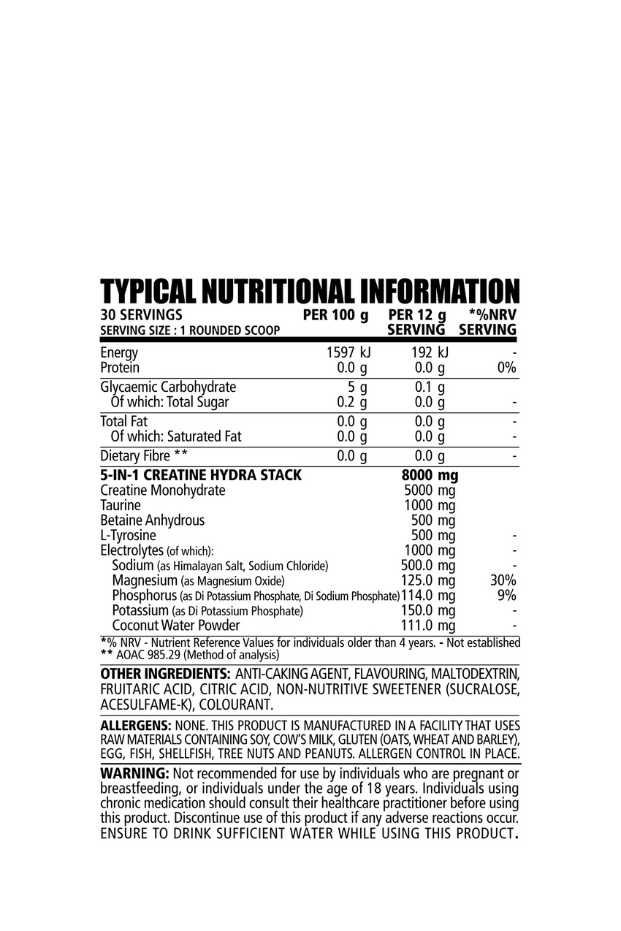 كرياتين هيدرا 360 غرام