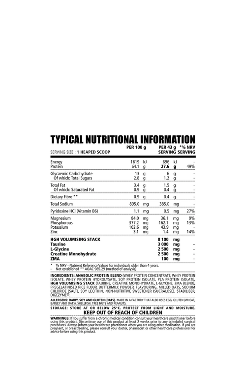Anabolic Whey Choco- Nougat 1.8kg