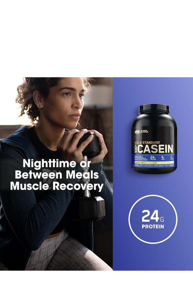 مسحوق بروتين الكازين الميسيلار من أوبتيموم نيوتريشن (ON) جولد ستاندرد 100%، 24 جرام من البروتين، 1.87 رطل، 25 حصة (850 جم) 