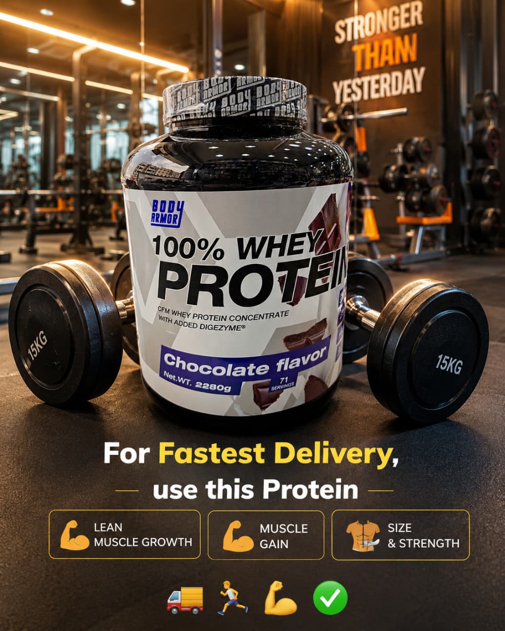 Body Armor Whey Protein 25g |Chocolate Flavor 71 Servings 2.2kg