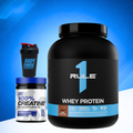 Rule 1 Whey Protein + Creatine Monohydrate Bundle + Shaker | High Protein Gym Supplement Combo