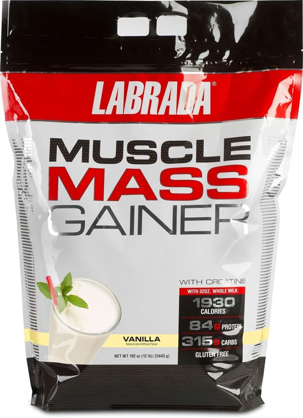 Labrada Nutrition Muscle Mass Gainer, vanilla, 12 Pound
