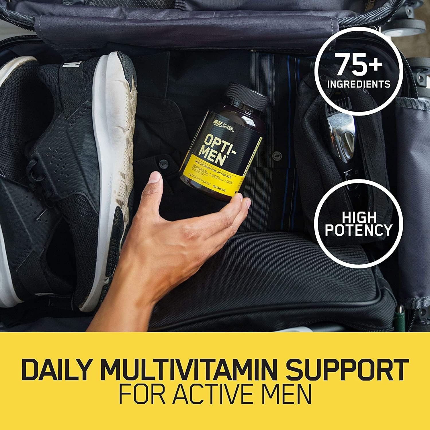 Optimum Nutrition (ON) Opti-Men, Vitamin C, Zinc and Vitamin D, E, B12 for Immune Support Mens Daily Multivitamin Supplement - 90 Count