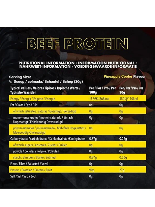 NXT Nutrition Beef Isolate, Pineapple Cooler, 4 LBS, Zero Dairy, Zero Sugar